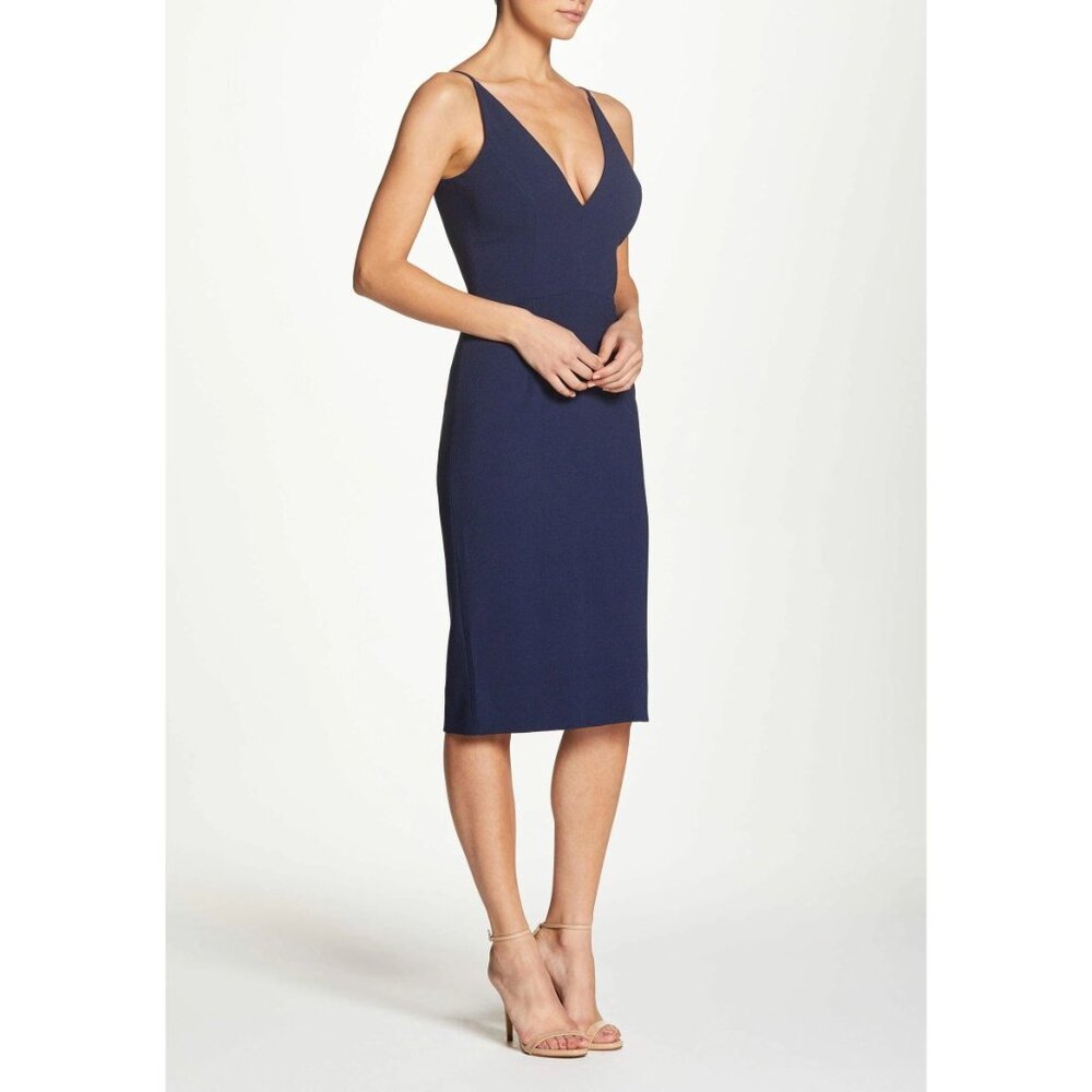 Dress the Population Size XL Dark Blue Lyla Fitted Midi Dress